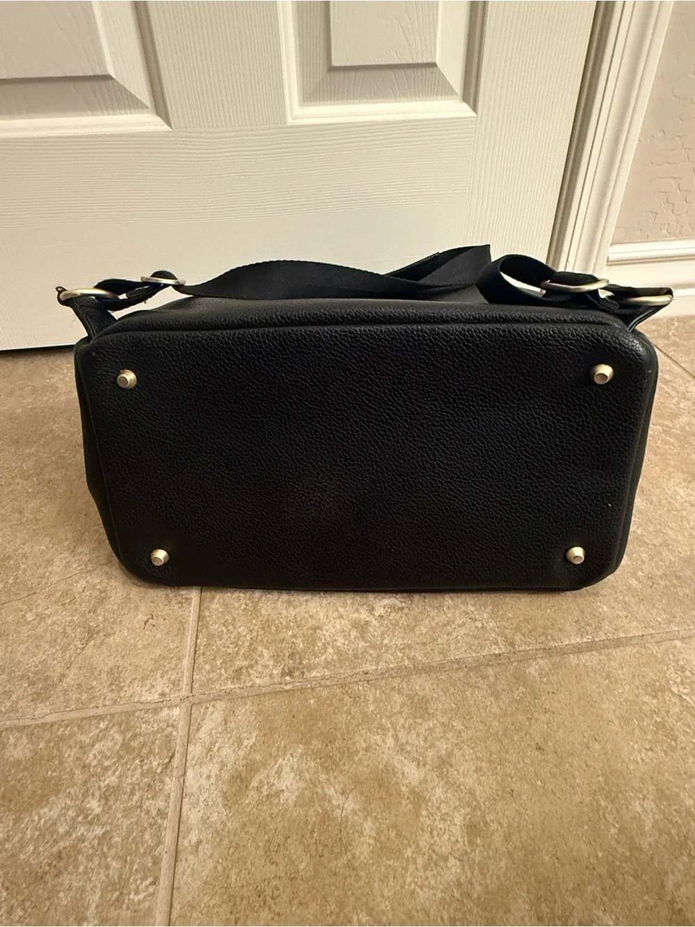Black freshly picked diaper bag